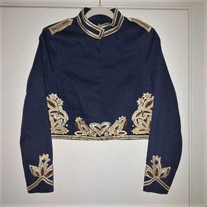 Embellished Band Jacket Navy Blue Military Kohls Gold embroidery Authentic Icon